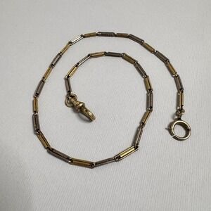 VTG Simmons Pocket Watch Chain Vest Bar Links Gold Filled Two Tone 14" Estate